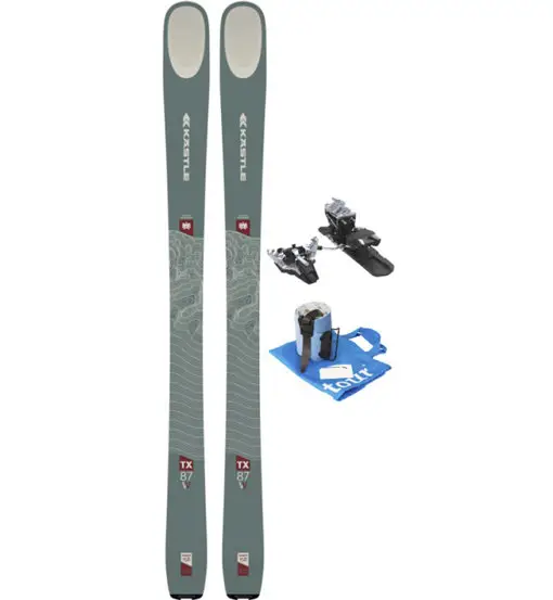 Set TX87 W sci da scialpinismo+attacchi+pelli Green