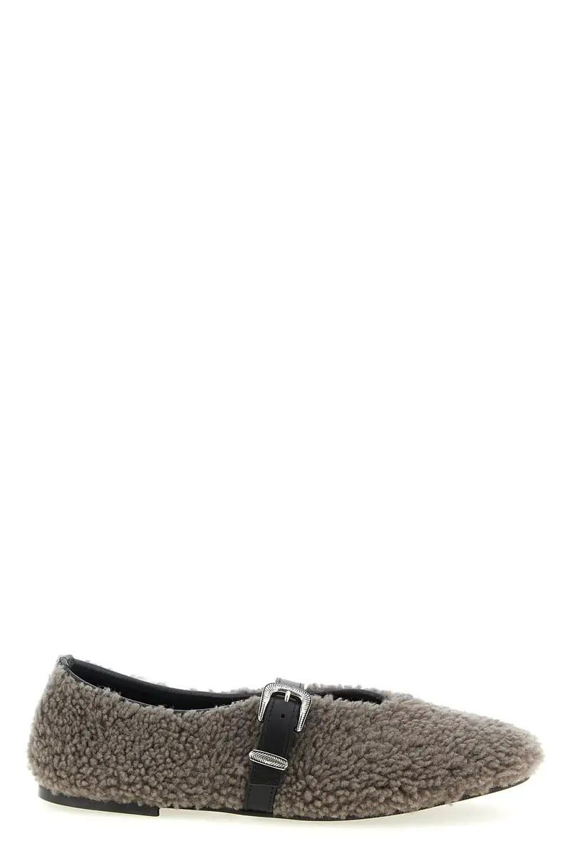 Kate Cate Ballerina Jude Grigio in shearling e pelle liscia
