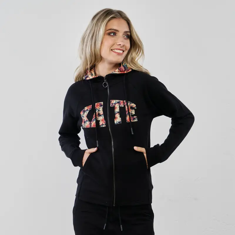 Felpa nera con maxi logo