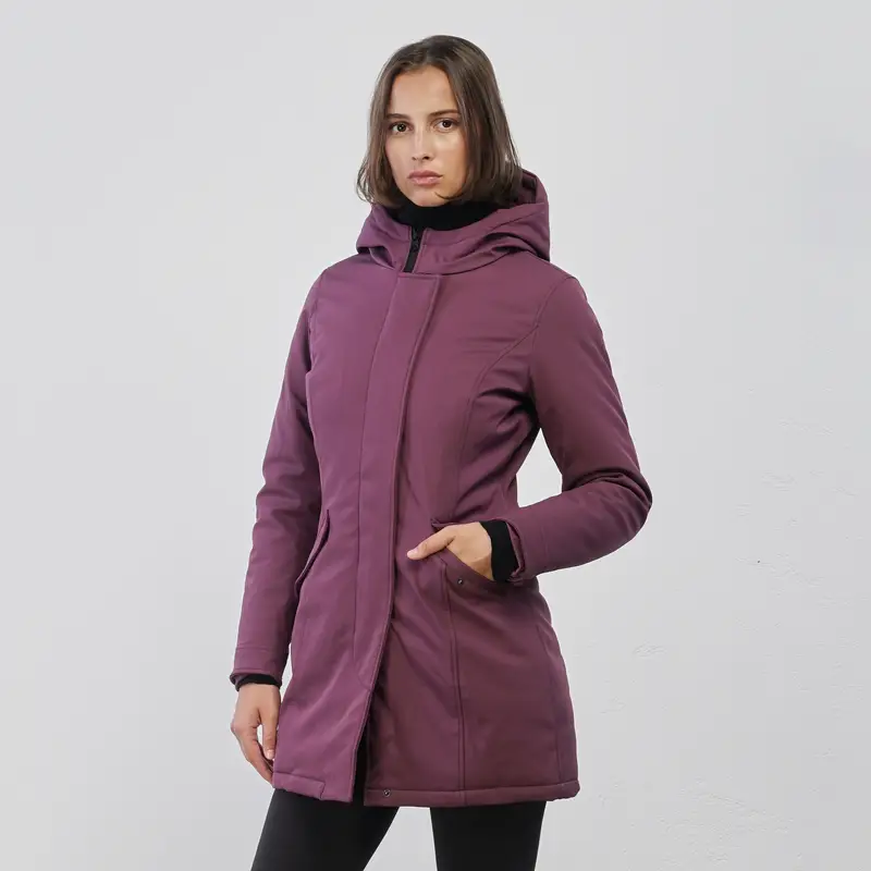 Giacca viola da donna con zip e tasche