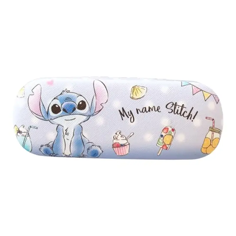 KATVVYE Custodia per occhiali da vista a tema anime Stitch, custodia rigida per occhiali con panno, custodia protettiva portatile per ragazzi e ragazze, Blu, S