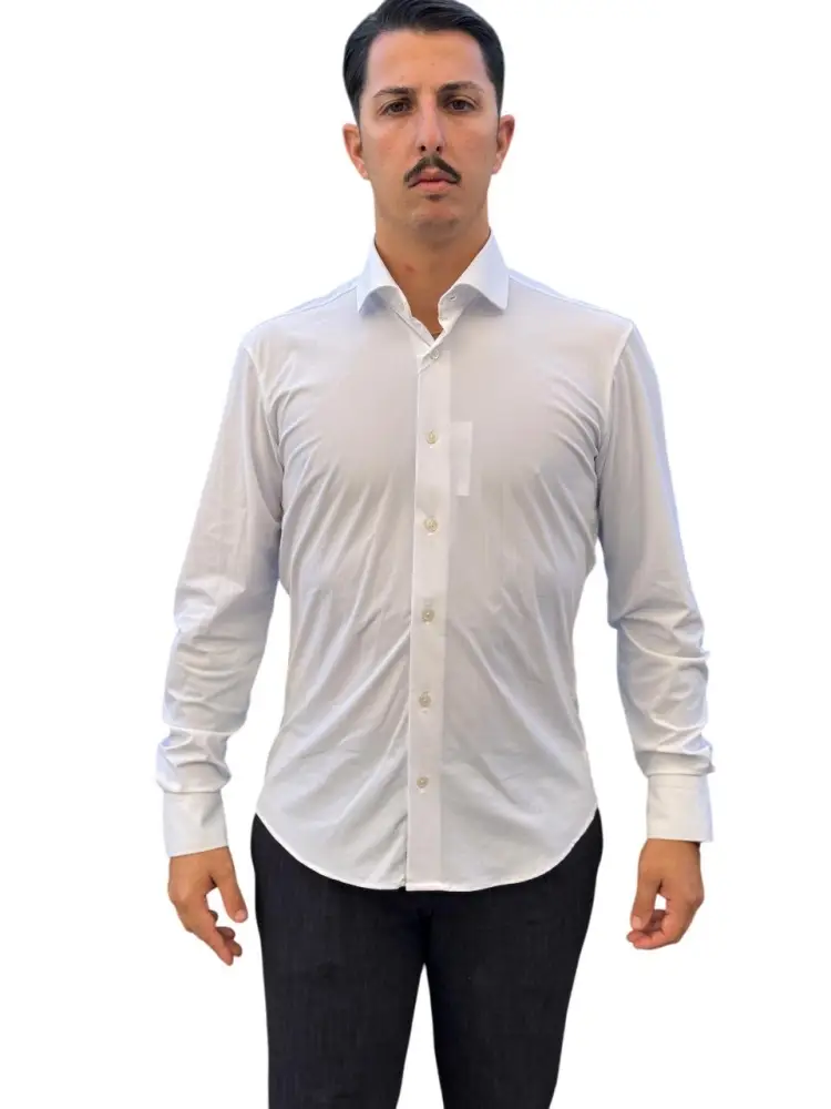 camicia bianca uomo in misto viscosa