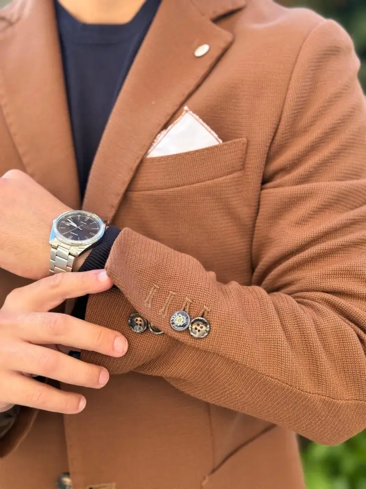 giacca cammello uomo due bottoni miniatura 3