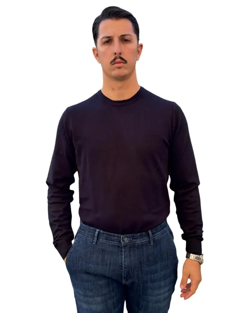 maglia blu navy uomo misto viscosa