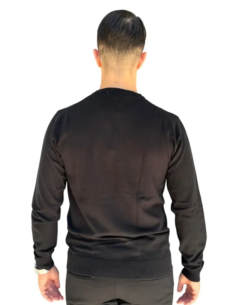 maglia nera uomo in misto viscosa miniatura 2