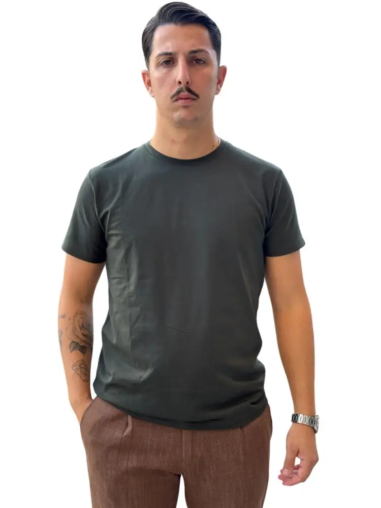 tshirt verde bosco uomo in cotone