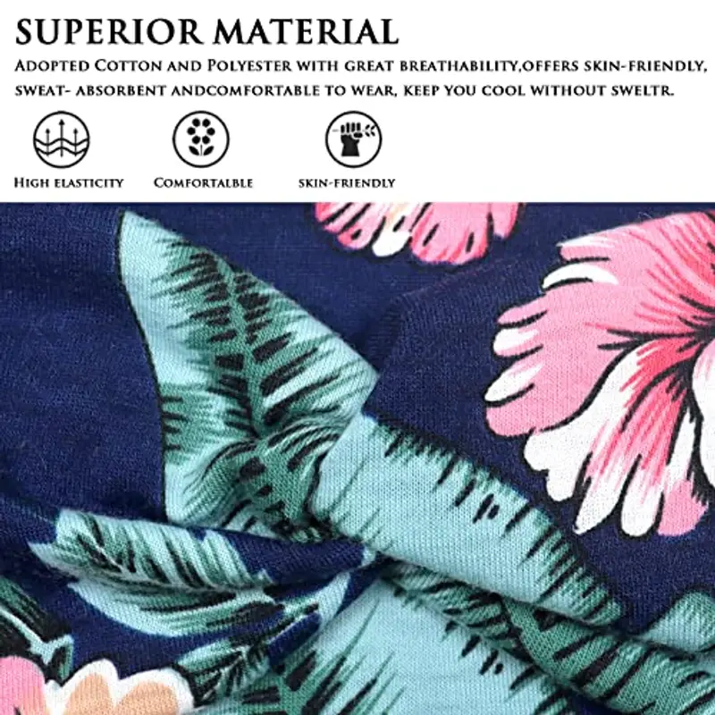 Kavya Fasce Capelli Donna Largo Elastico Morbido Estate Boho Stampa Accessori Sportiva Yoga Bandana Donna Multicolore miniatura 3