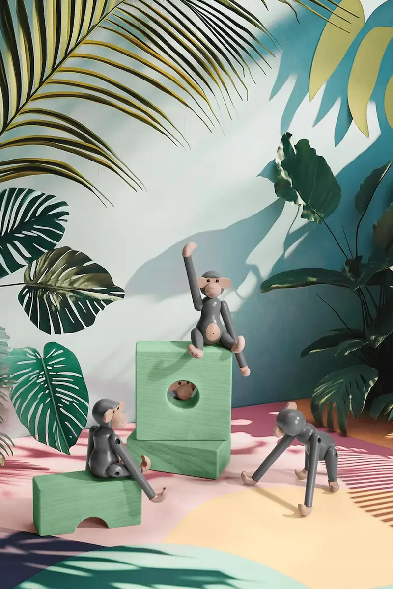 figurina decorativa Monkey Mini 9,5 cm colore grigio miniatura 4