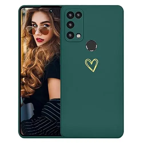 Kaywzo Cover per Realme 7i,Custodia in Silicone TPU Liscio di Morbido con Modello Cardiaco,Design