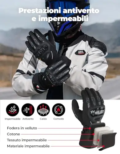 KEMIMOTO Guanti Uomo Nero 3126615 miniatura 2