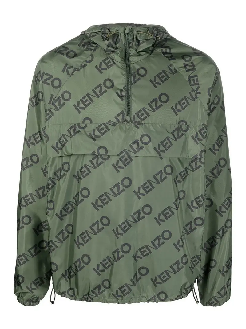 Anorak con logo all over Verde