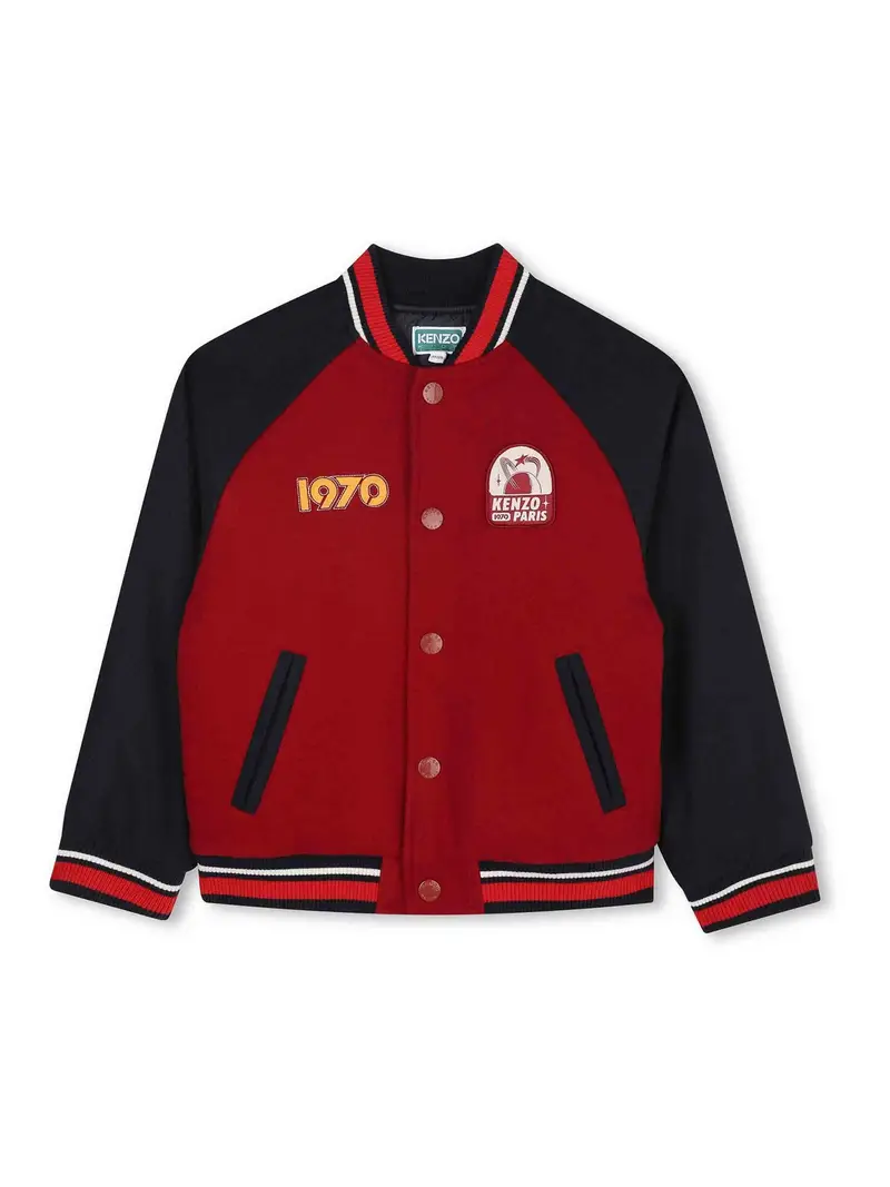 Bomber Con Logo Rosso Scuro