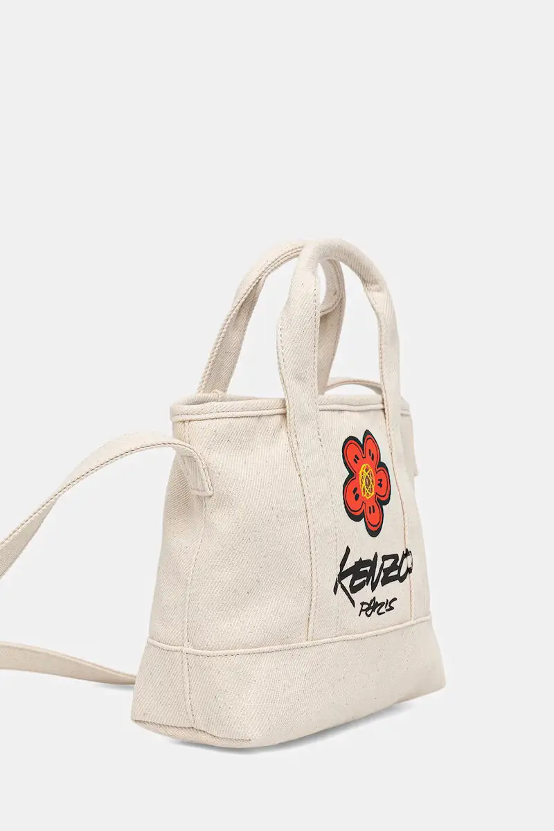 borsa in cotone colore beige FF68SA910F36 miniatura 2