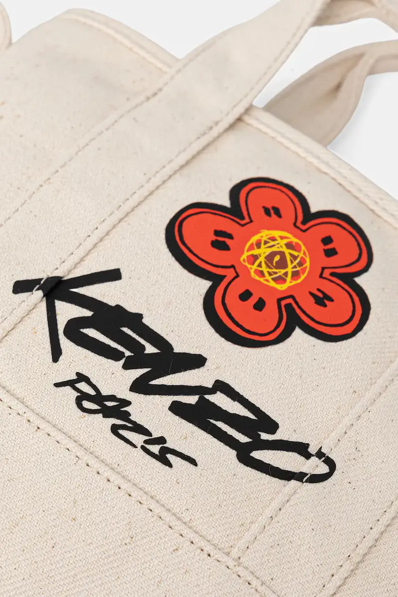 borsa in cotone colore beige FF68SA910F36 miniatura 4