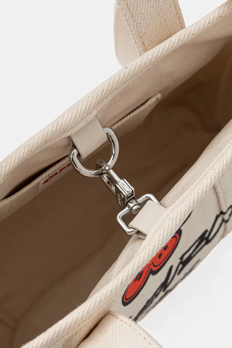 borsa in cotone colore beige FF68SA910F36 miniatura 5