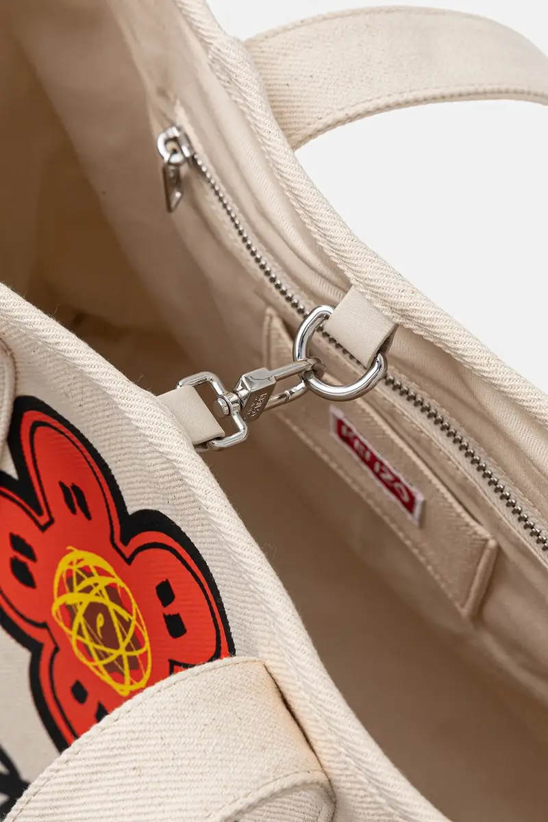 borsa in cotone colore beige FF68SA911F36 miniatura 5