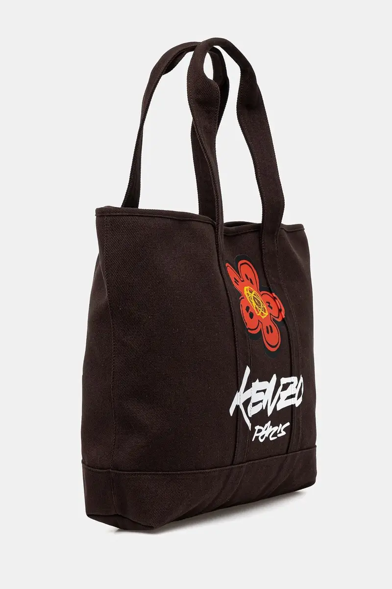 borsa in cotone colore marrone FF68SA911F36 miniatura 2