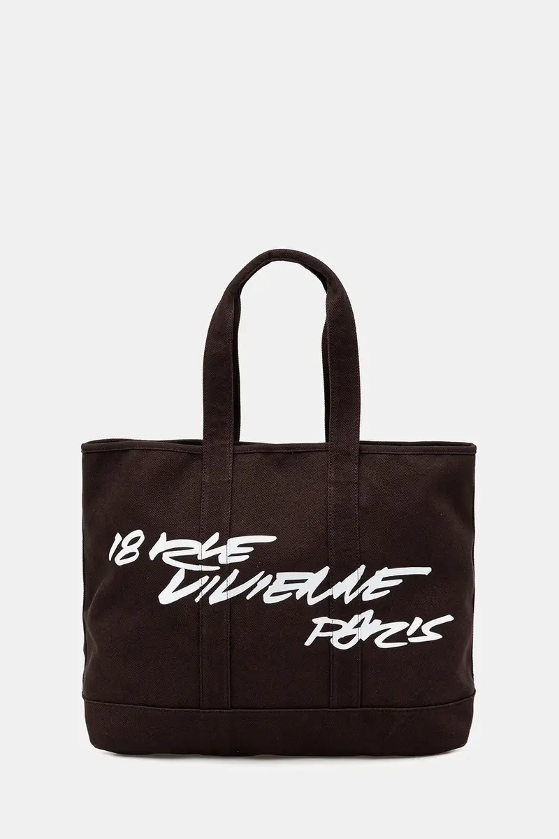 borsa in cotone colore marrone FF68SA911F36 miniatura 3