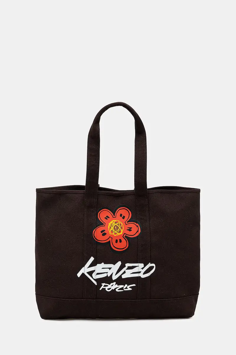 borsa in cotone colore marrone FF68SA911F36