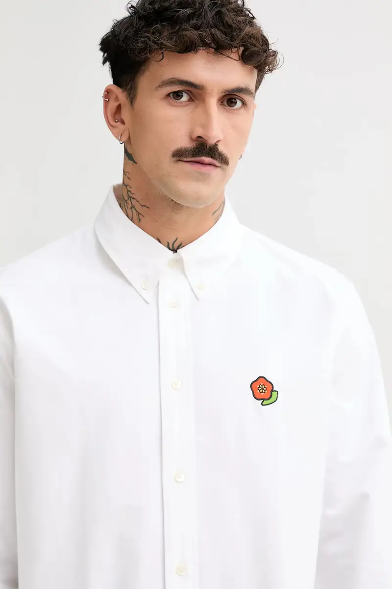 camicia in cotone Bianco miniatura 4