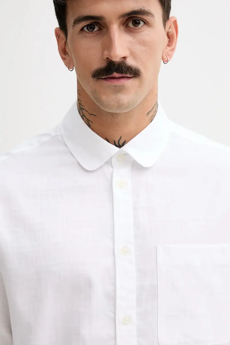 camicia in cotone Bianco miniatura 4