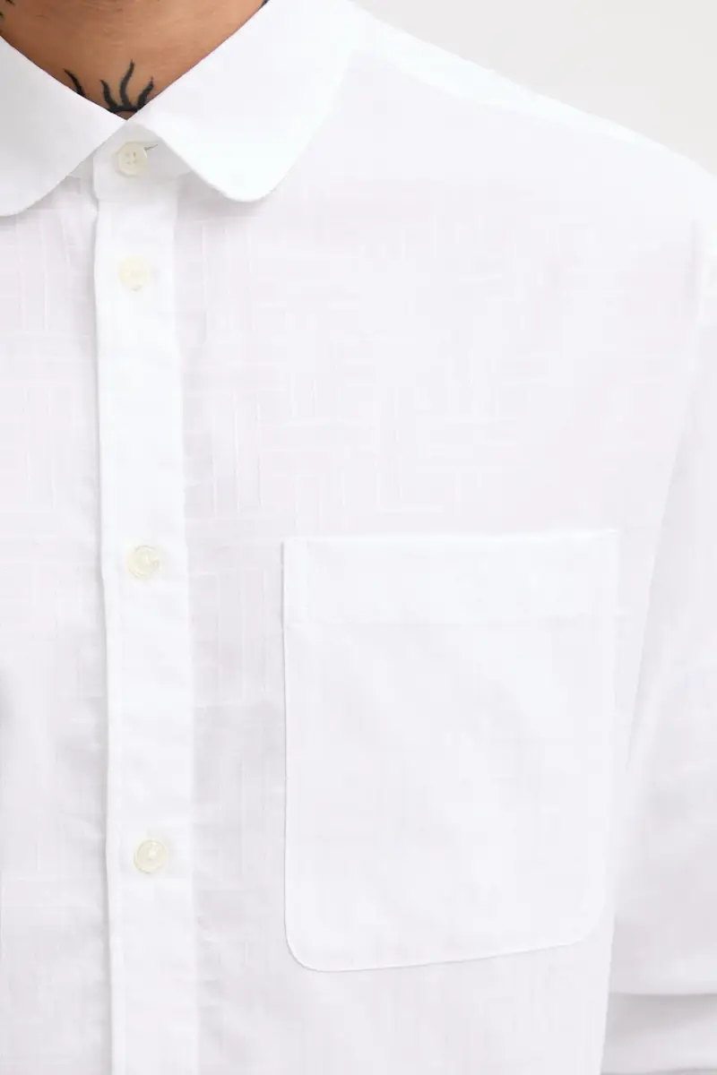 camicia in cotone Bianco miniatura 5