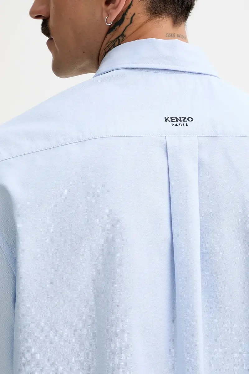 camicia in cotone Blu miniatura 5