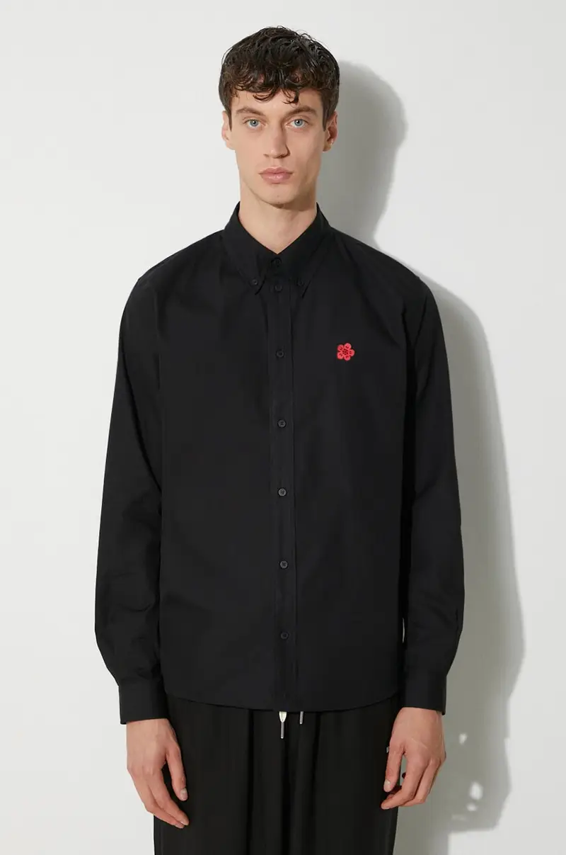 camicia in cotone Boke Flower Crest Shirt uomo colore nero FE65CH4109LI.99