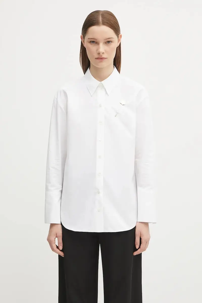 camicia in cotone Boke Pin Regular donna colore bianco FF62CH2549LB