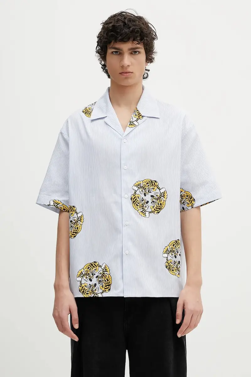 camicia in cotone colore blu FF55CH1309A5.64