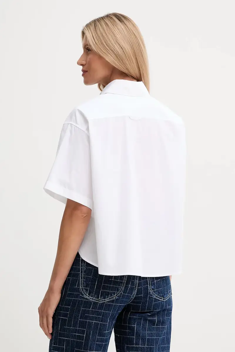 camicia in cotone donna colore bianco FF62CH2469LH miniatura 3