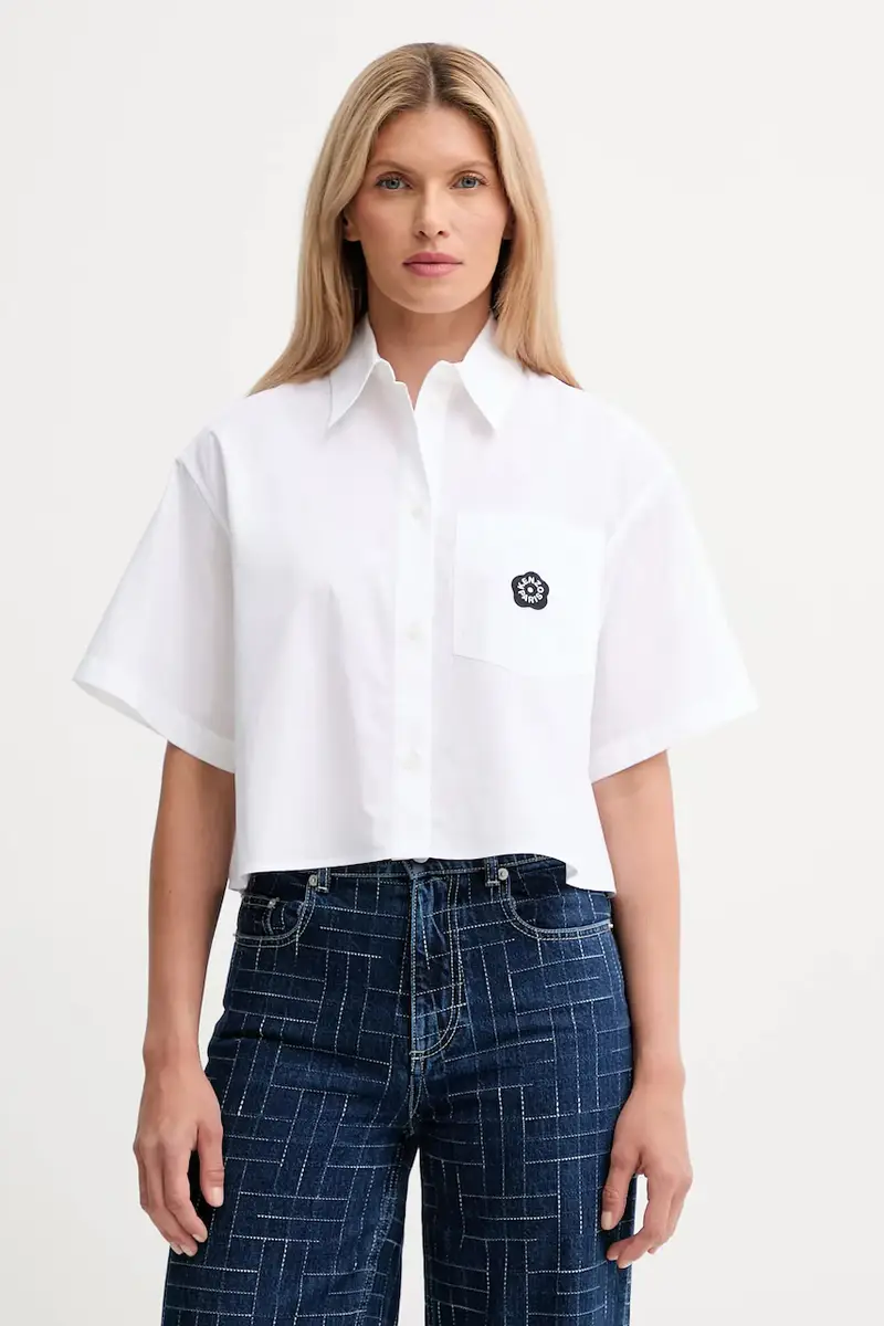 camicia in cotone donna colore bianco FF62CH2469LH