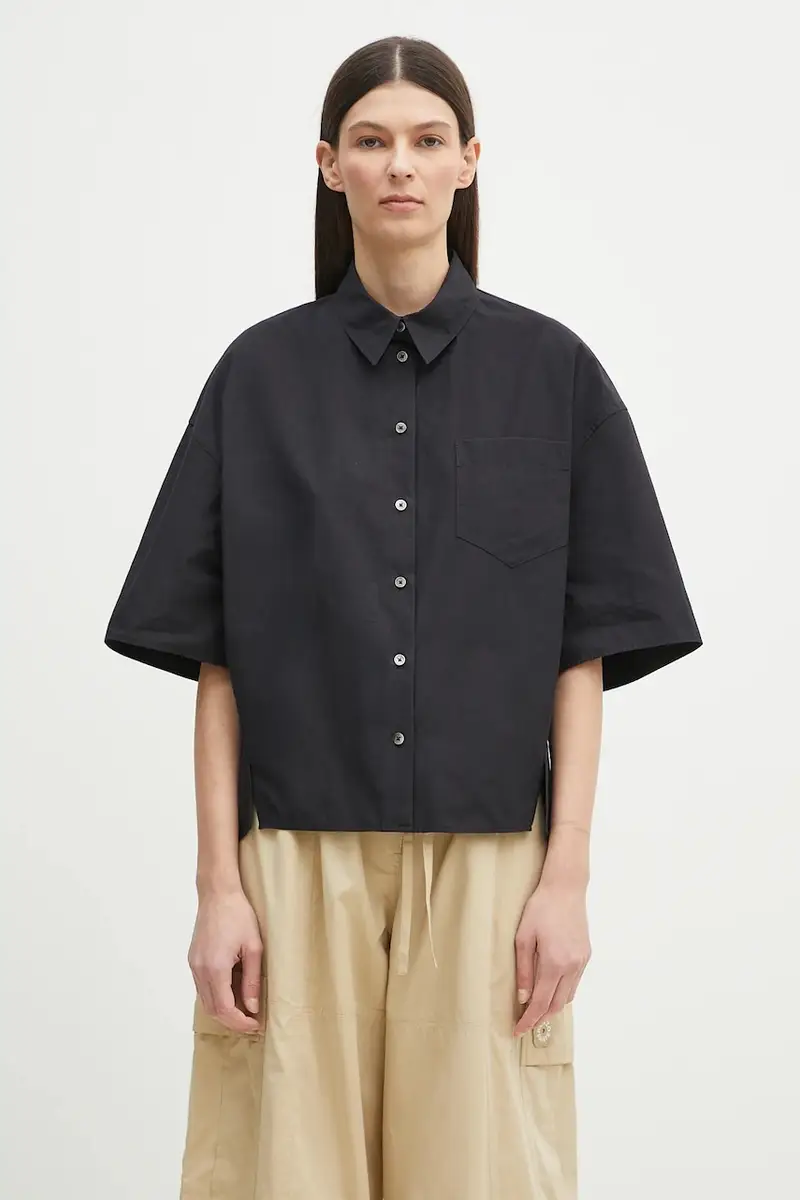 camicia in cotone donna colore nero FF52CH2589LB.99