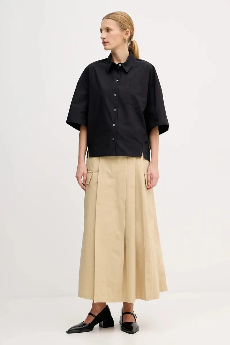 camicia in cotone Nero miniatura 2