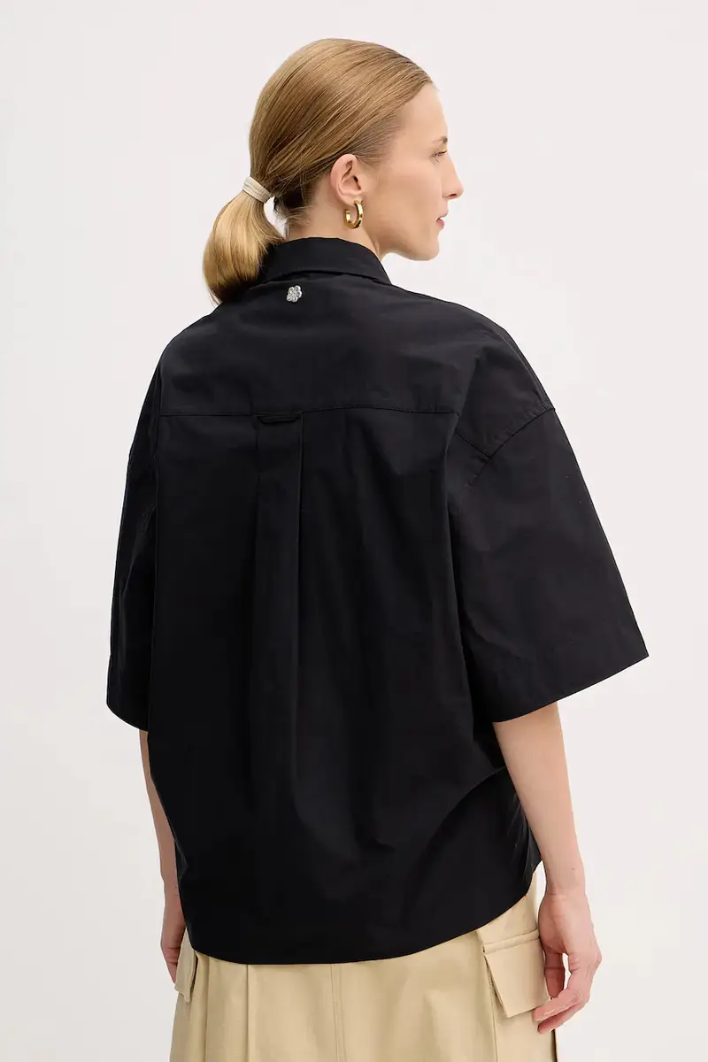 camicia in cotone Nero miniatura 3