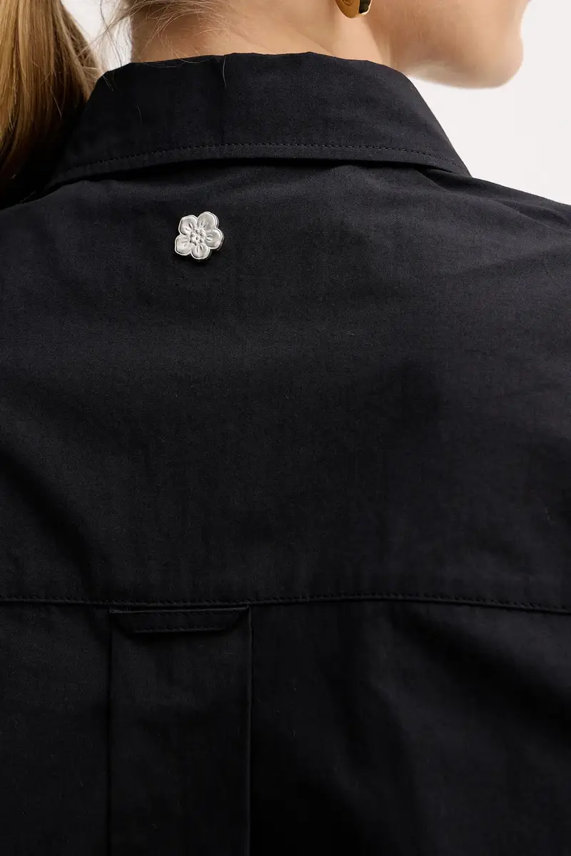 camicia in cotone Nero miniatura 5