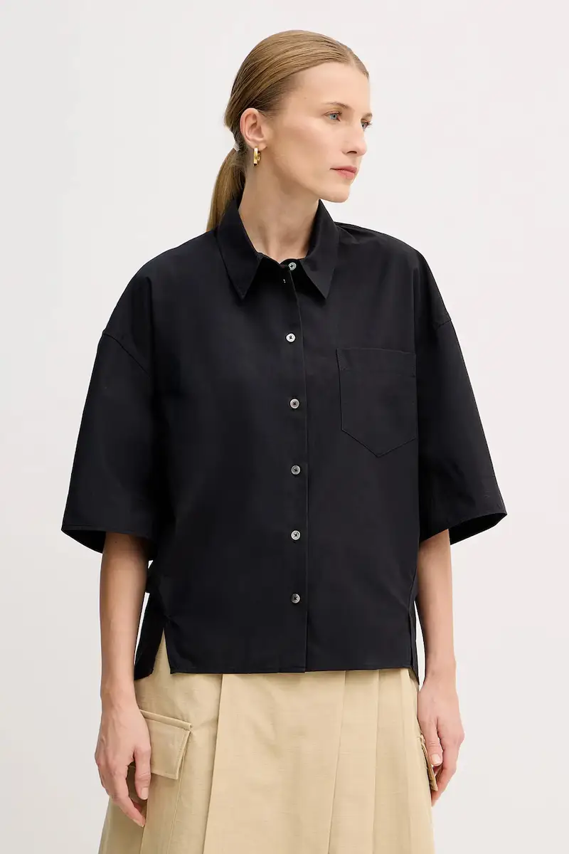 camicia in cotone Nero