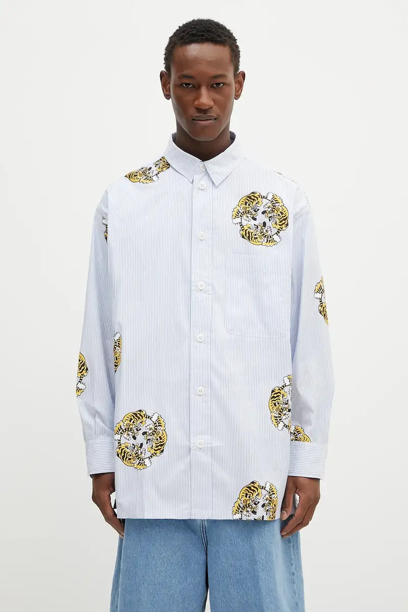 camicia in cotone uomo colore blu FF55CH5039A5.64