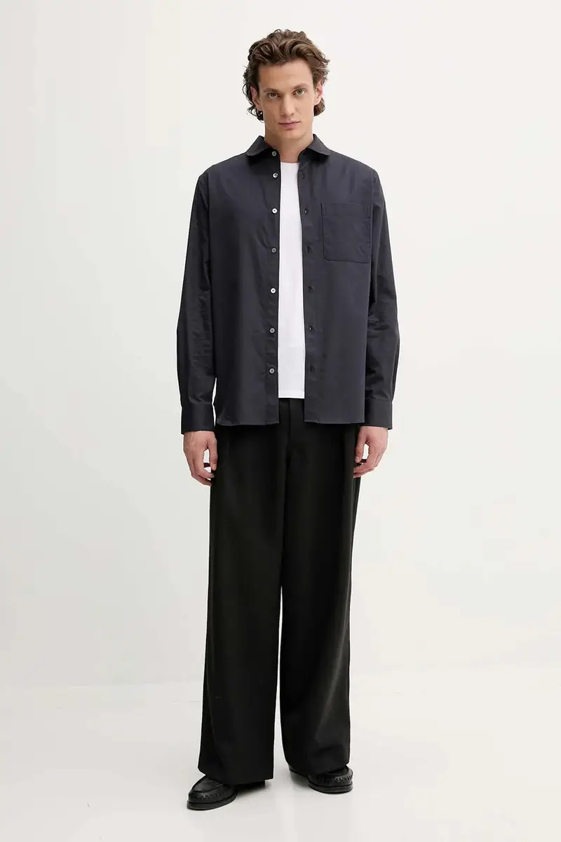 camicia in cotone uomo colore blu navy FF65CH2029IC miniatura 2