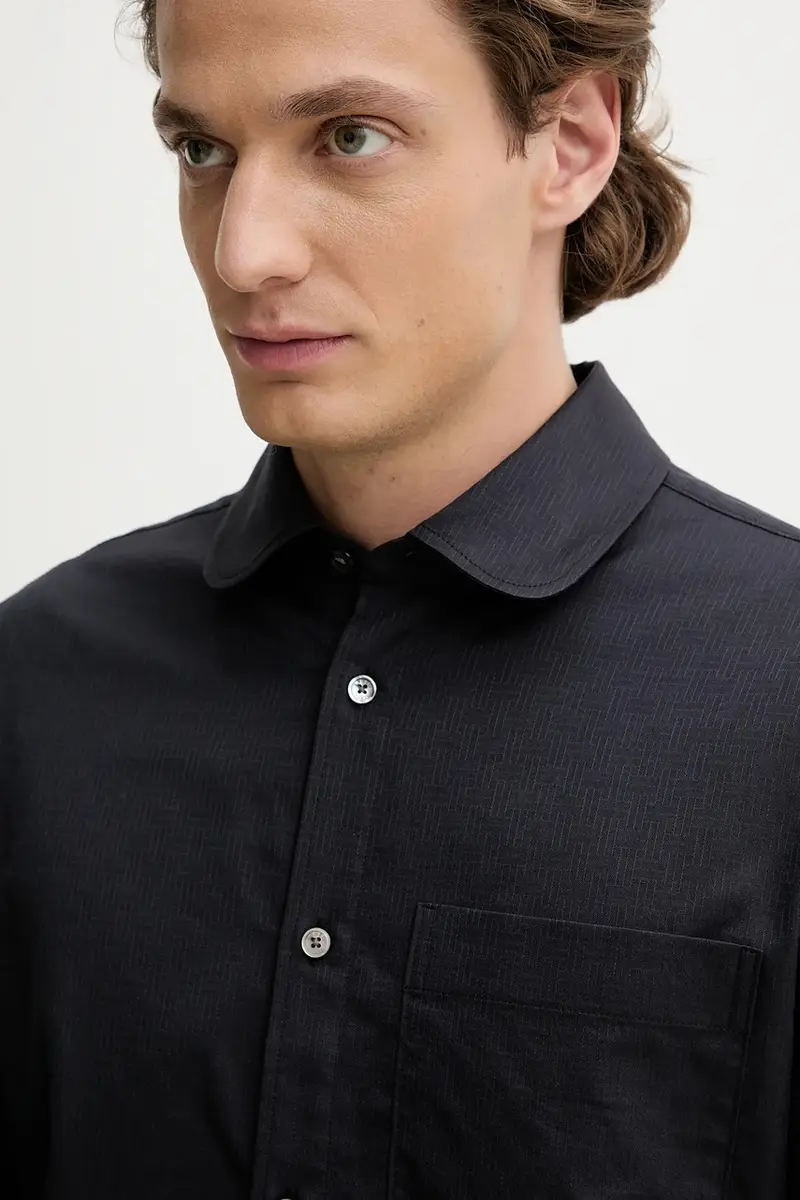 camicia in cotone uomo colore blu navy FF65CH2029IC miniatura 4