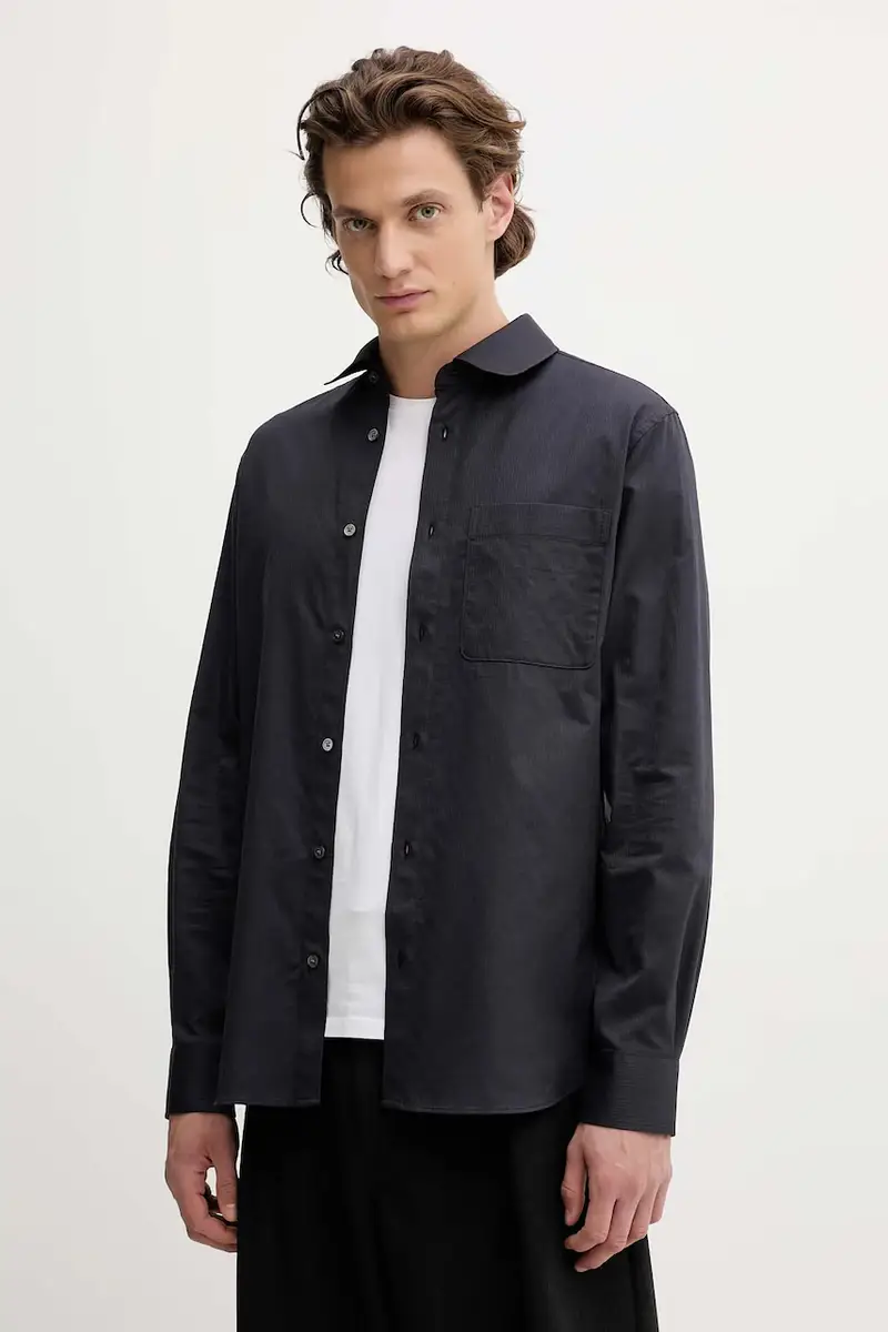 camicia in cotone uomo colore blu navy FF65CH2029IC