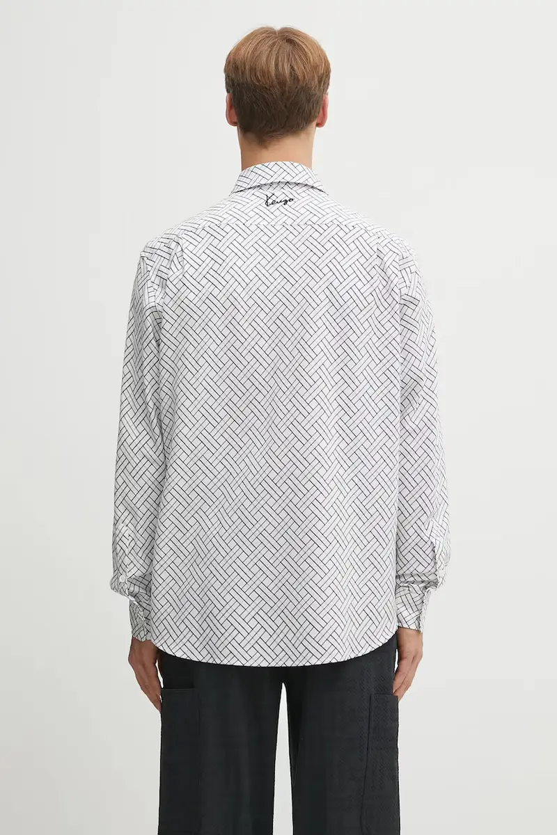 camicia in cotone Weave Regular uomo colore bianco FF65CH4029JD miniatura 3