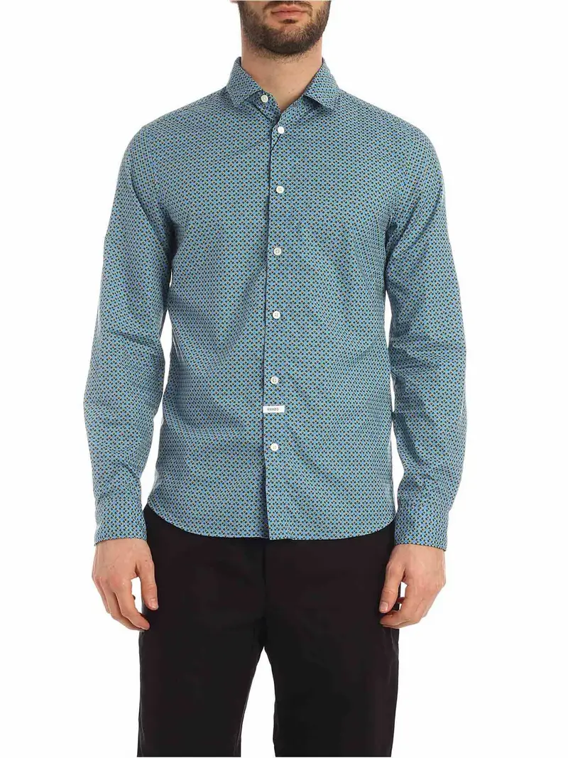Camicia Urban azzurra stampata Azzurro