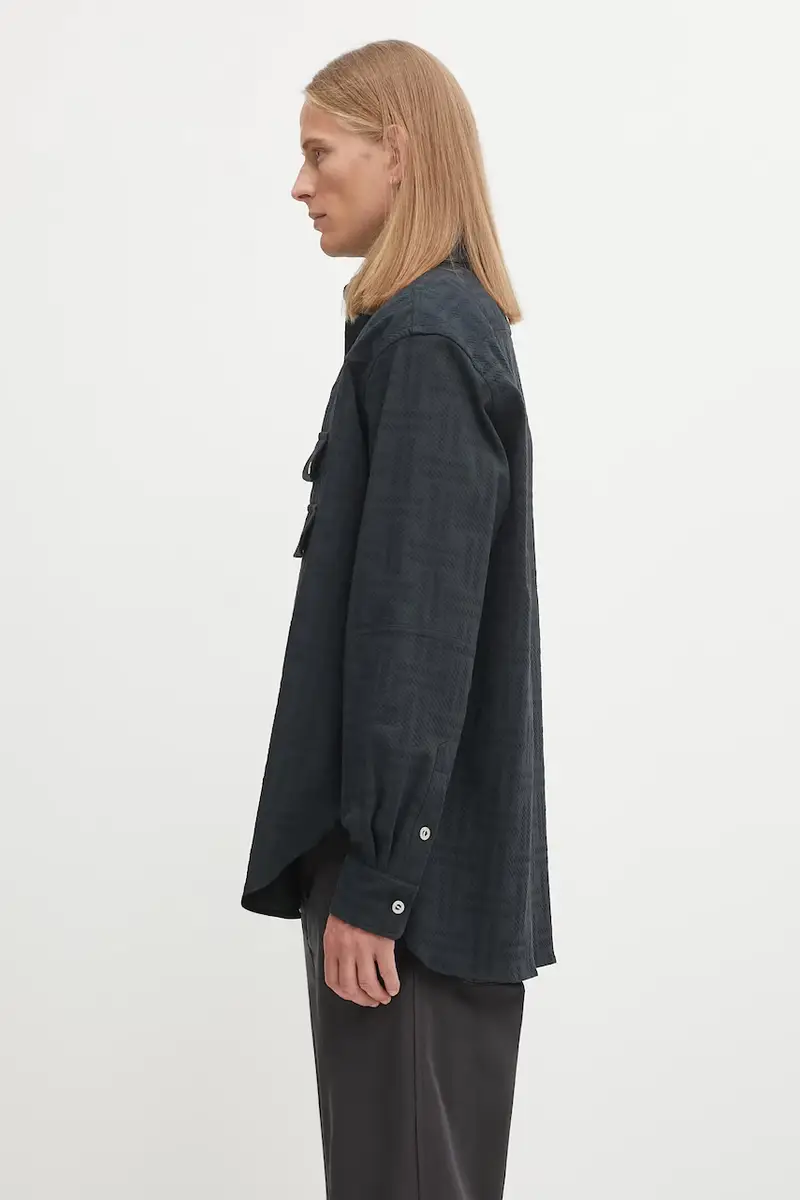 camicia Weave Workwear Overshirt uomo colore blu navy FF65CH5369JF miniatura 2