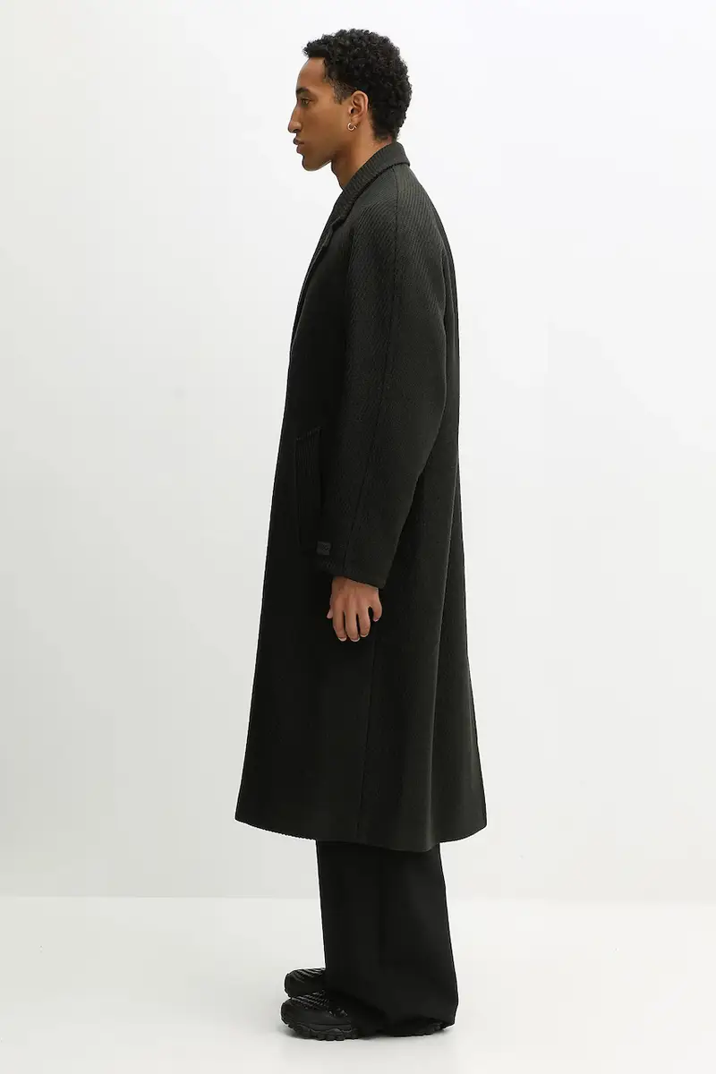 cappotto con aggiunta di lana Wrap colore verde FF65MA0529PM miniatura 2