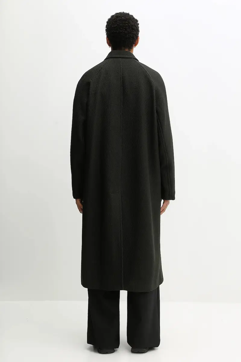 cappotto con aggiunta di lana Wrap colore verde FF65MA0529PM miniatura 3