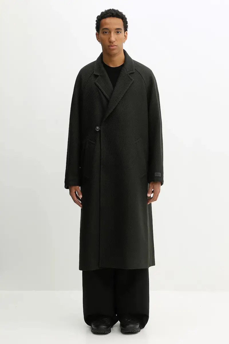 cappotto con aggiunta di lana Wrap colore verde FF65MA0529PM