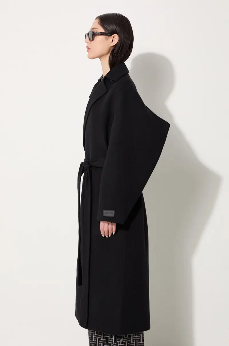 cappotto in lana Long Cashemere Coat colore nero FE62MA2169WA.99