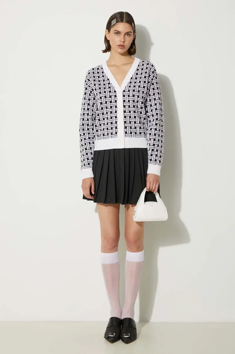 cardigan con aggiunta di lana Weave Cardigan colore bianco FE62CA4723CA.02