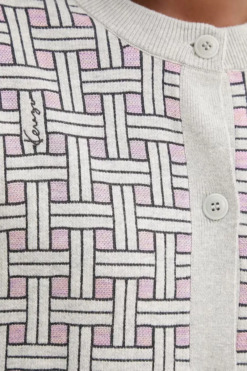 cardigan con lana colore grigio FF62CA7033CQ miniatura 5